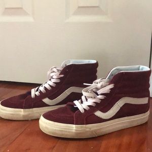 Suede Maroon Vans Old Skool High Tops